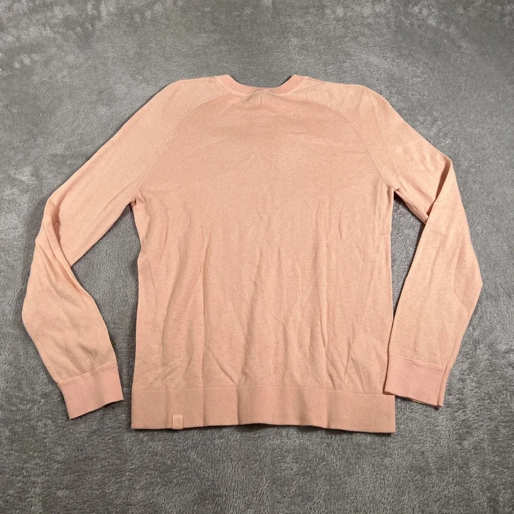 Lululemon Silk Blend Crewneck Sweater Womens Size 6 Peach Satin Lightweight Knit